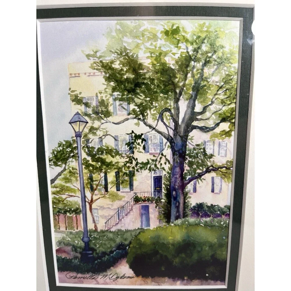 Original Signed Watercolor Painting Framed Landscape House Pamella M. Dykema